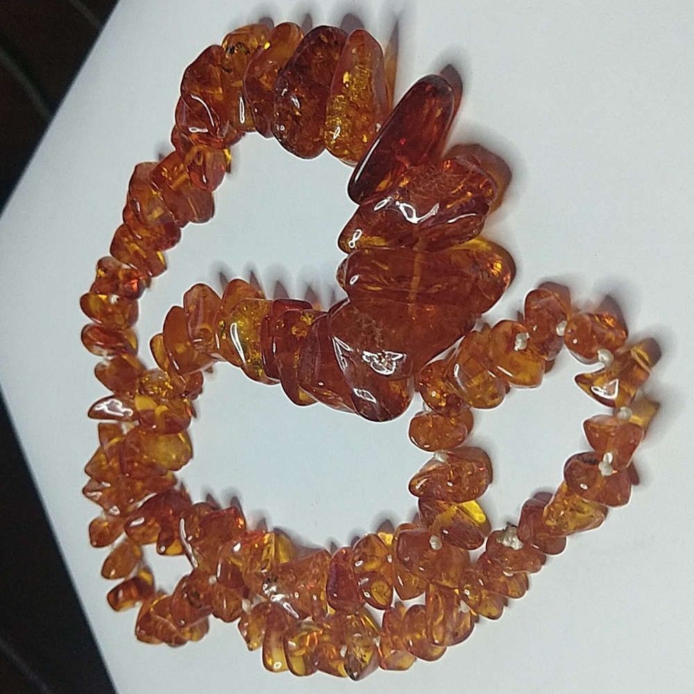 Baltic Amber necklace hand strung bead nugget